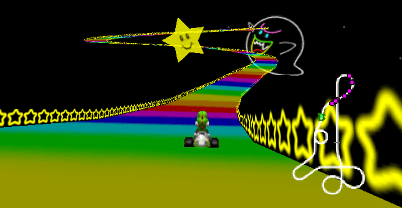 Illustration for article titled The History Of Rainbow Road Speedrunning Is Filled With Bugs, Shortcuts, And Rivalries